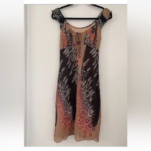 Vintage 90s Anna Sui Off Shoulder Cap Sleeve Dress 2